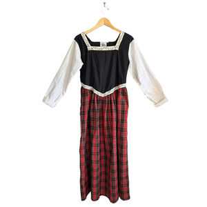 THE PIRATE DRESSING Maiden Ladies Highland Red Plaid Costume Dress XL